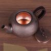 Vintage Pure Copper Coffee Pot,Hammer Texture Weave Portable 450ml Heat Resistant Filter Kettle,Handcrafted Ellipse Shape Teapot