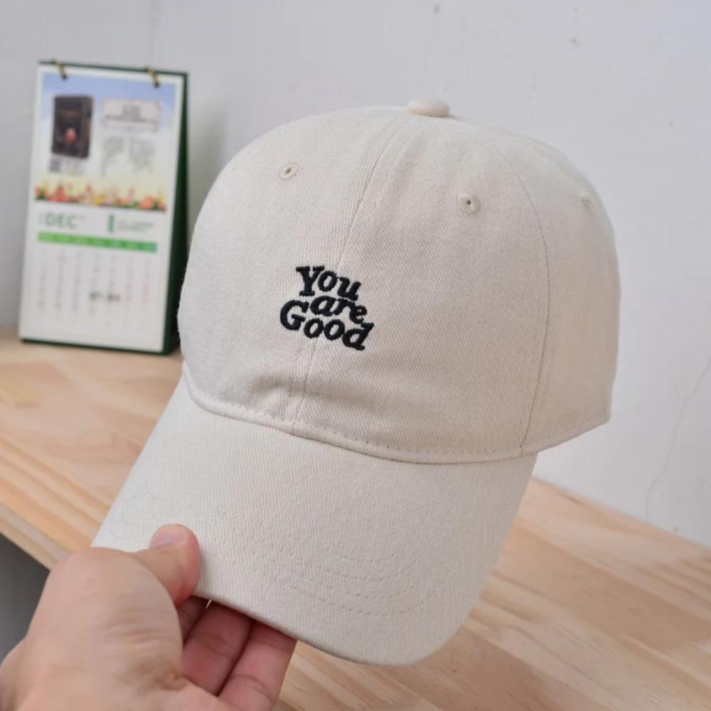 

Fashion English Embroidery Baseball Cap Versatile Korean Style Sun Hat Breathable Casual Sunscreen Cap білий
