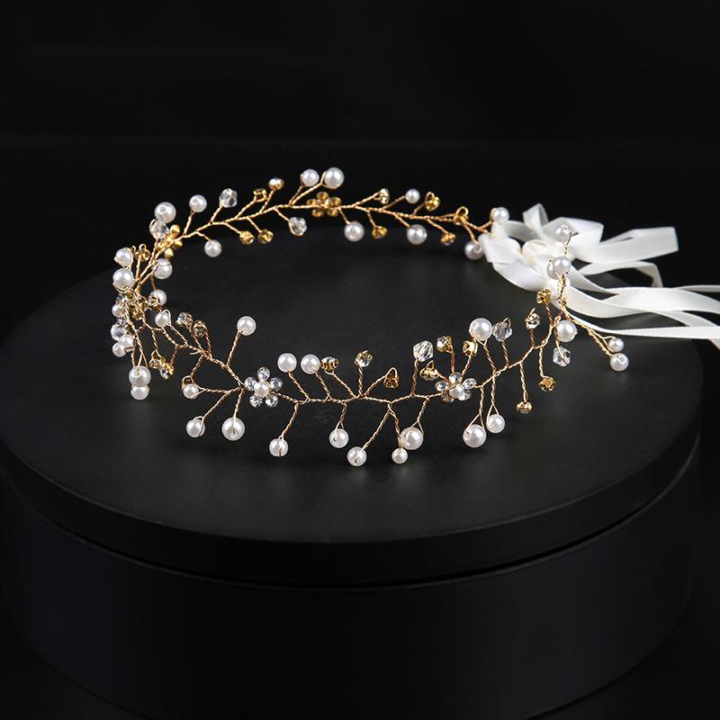 Bridal Headwear Crystal Headband Bridal Accessories Wedding Accessories Ball Head Crown Gold Headband