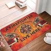 A Firefighter And His Old Flame Live Here Door Floor Bathroom Mats Anti-Slip Outdoor  Doormat Garage Entrance Rug Carpet Footpad