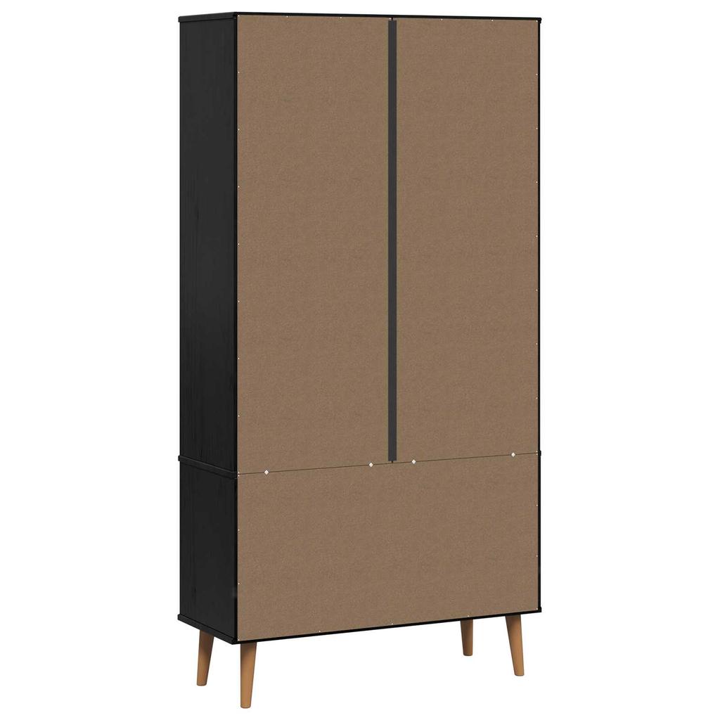 Black Glass Display Cabinet 90 x 35 x 175 cm