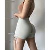 Buttock Lifting Peach Pants Yoga Shorts Drawstring High Waist Seamless Knitted Fitness Pants Hip-Showing Exaggerates Hips Sports Three-Point Pants