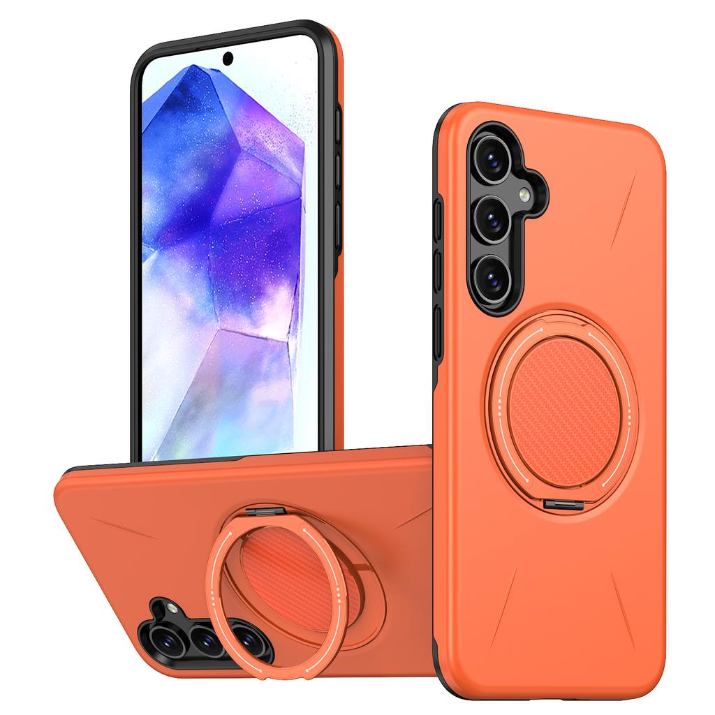 Rotating Folding Magnetic Stand Phone Case For Samsung Galaxy A55 A16 A56 A36 A26 A14 A15 A35 A17 5G Dual Layer Shockproof Cover