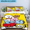 3PCS K-pop Cartoon Friends 3pcs Bedding,Including 3PCS Duvet Cover And 2pcs Pillowcases Perfect for Christmas,Ideal for Bedroom, Dormitory