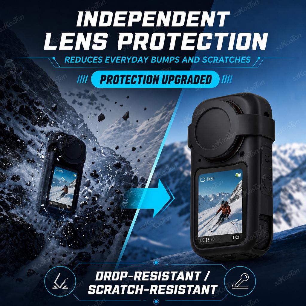 Silicone Case for Insta161 X6 Action Camera Accessories Lens Cap Protective Cover for Insta 161 X6 Anti-scratch Case Kits