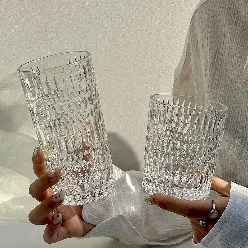 Reliefglas, Nordic Light Luxury Retro Hauswasserglas, Saftglas, Milchbierglas, Whiskeyglas