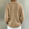 Maglione casual da donna in maglia con bottoni e colletto rovesciato, Pullover colorato