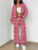 Gradual Change Autumn And Winter New European And American Women'S Clothing Retro Pattern Printing Suit Women