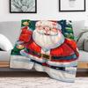 Merry Christmas Santa Claus Blanket, Soft Flannel Fleece Blankets Quick-Dry, Lightweight Throw Blanket for Couch, Bed, Office &