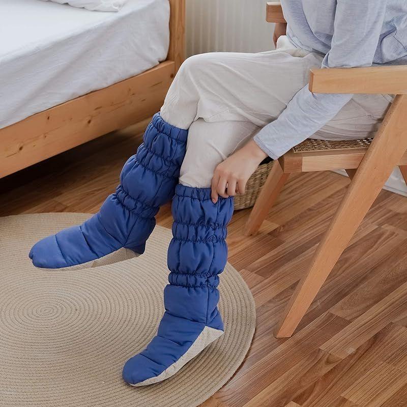 Used [mianshe] Long Length Room Boots, Cold Protection, Leg Warmers, Room Socks, Room Wear, Cold Socks, Washable, Warm, Unisex (Suitable up to 26cm),