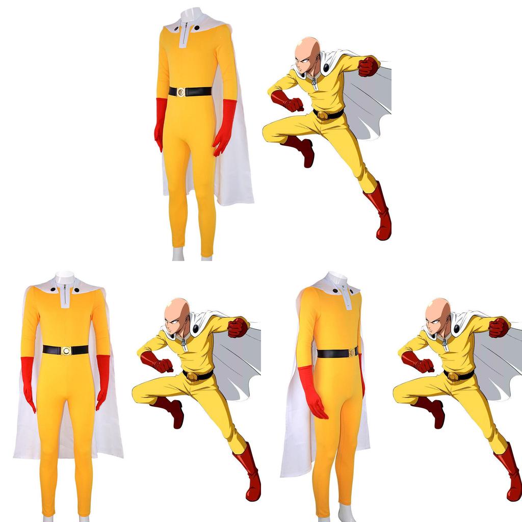 Celotělový Cosplay Oblek One Punch Man Opm s Polstrovaným Designem Pro Kostýmové Párty