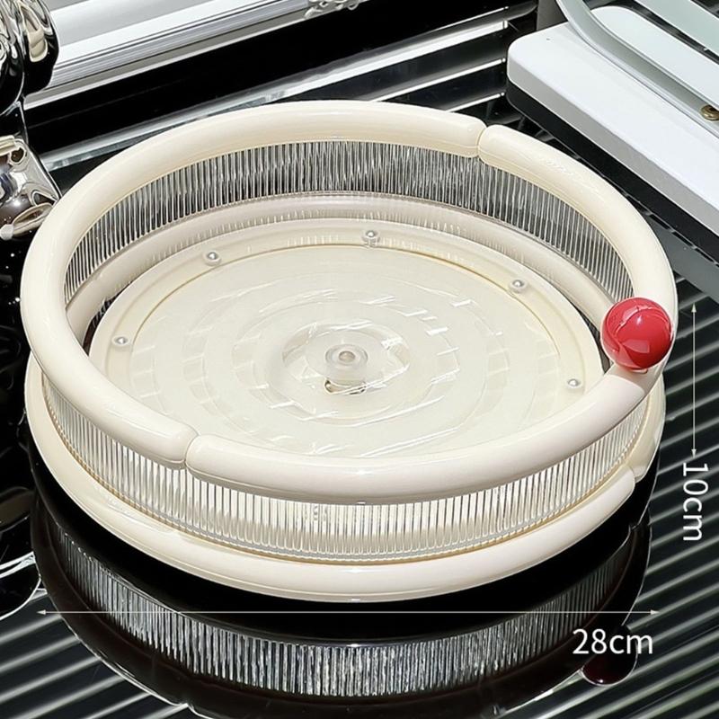 Rotating Cosmetic Storage Shelf With Adjustable Compartments Waterproof Kitchen Counter Organizers Easy Assembly Compact Home Decors