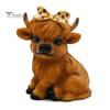 Highland Cow Ornament Resin Highland Cow Statue with Polka-Dot Bow Table Highland Cattle Sculpture for Home Farmhouse Tiered Tray Decor Cow Lovers