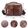 LAOSHIZI Genuine Leather Men's Shoulder Bag Vintage Male Messenger Bags Men Business Crossbody Bag