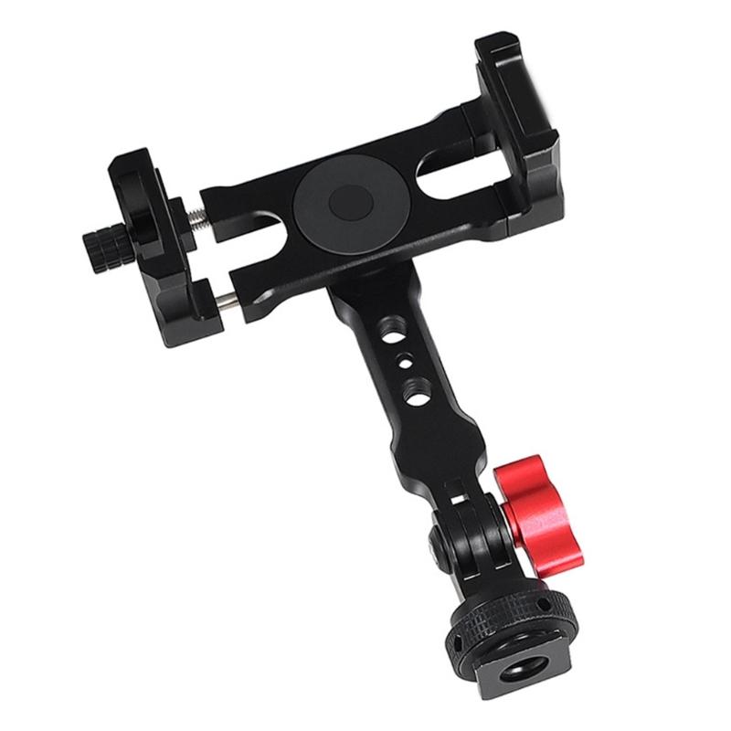 Magnetic Phone Holder Tripod Mount Clamp Aluminum Alloy with Cold Shoe Mount 1/4 " Screw for Smartphone