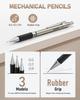 Nicpro Premium Mechanical Pencil Set and with Pencil 20 Leads and 3 Erasers Perfect for and Drawing 6-Piece (0.5, 0.7, 0.9, 2mm) Case, (6B, 4B, 2B,