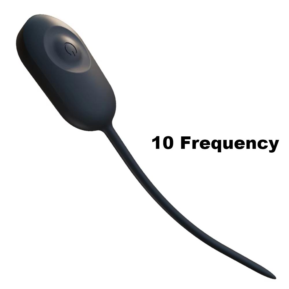 10 Frekvens Silikon Uretral Dilator Hesteøye Stav Vibrator Kateter Penisplugg Sexleketøy for Menn Vibrerende Uretralplugg
