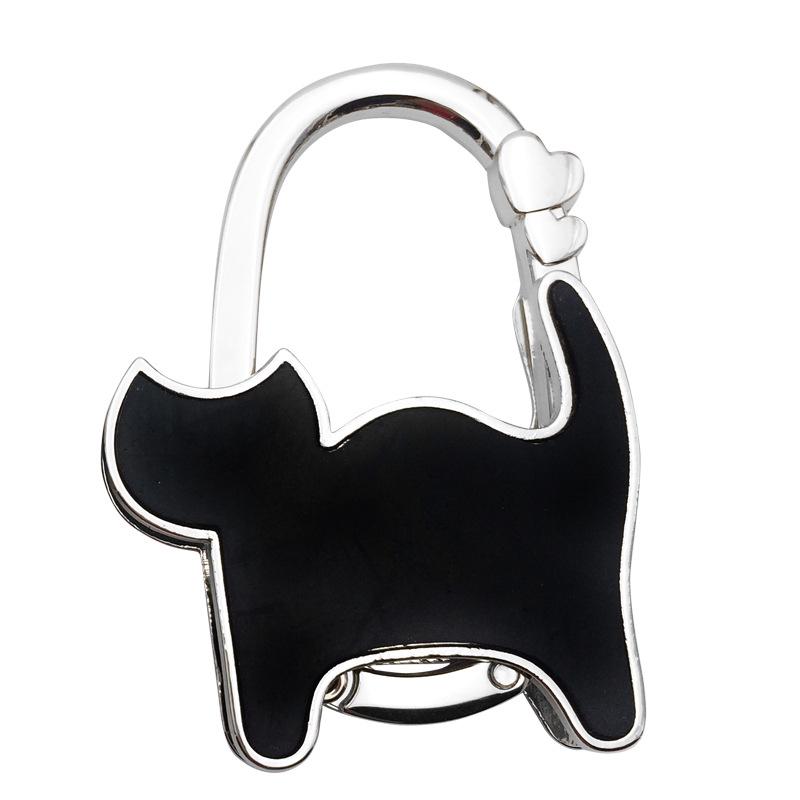 Two-heart Cat Bag Hook: Customizable Logo, Inner-Folding Table Edge Hook for Ladies