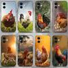 Animal Hen Rooster Phone Case For iPhone 16,15,14,13,12,11 Plus,Pro Max,XS,X,XR,SE,Mini,8,7,Soft Silicone Black Cover