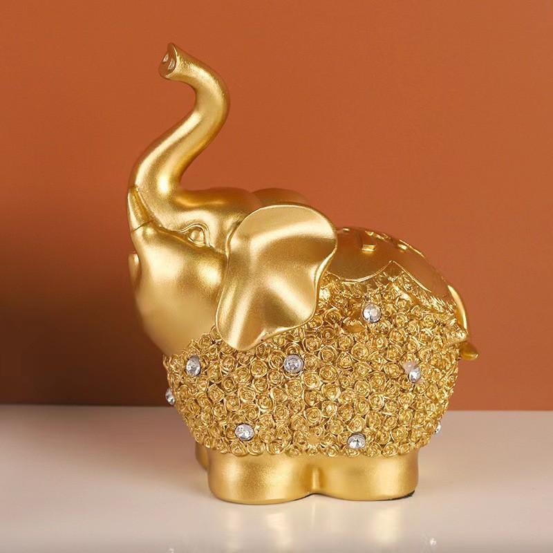 Resin Elephant Figurine Set Living Room TV Cabinet Decor Modern Home Accent Gift Office