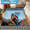 Custom Name Cartoon off-road vehicle fire truck Rug for Living Room, Game Rooms, Office, Bedroom, Floor Mat Playful Design, fan gifts Christmas decor