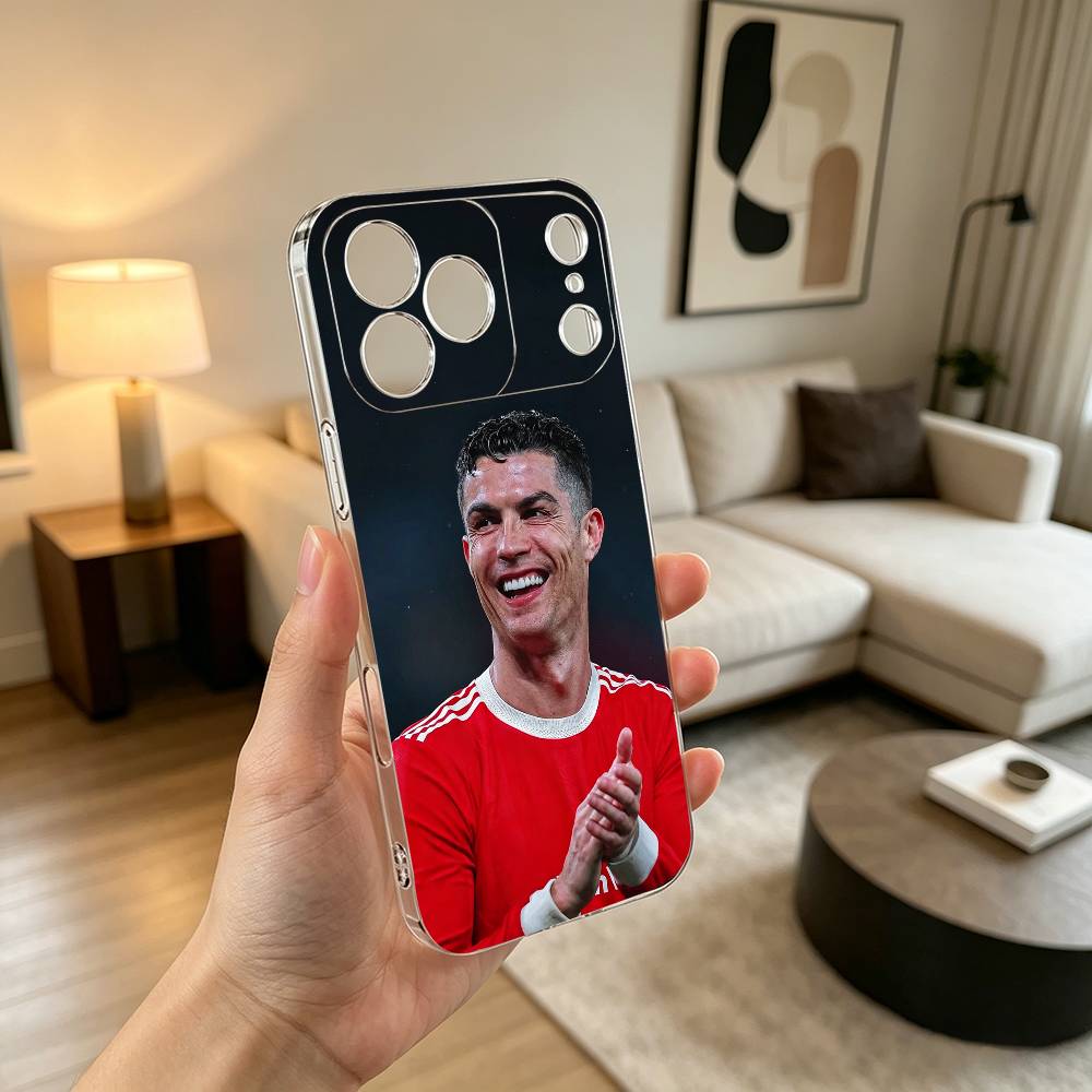 F-Football For CR7 R-onaldo 7 Phone Case For iPhone 17 16 15 14 13 12 11 Mini Pro Max Plus Transparent Cover