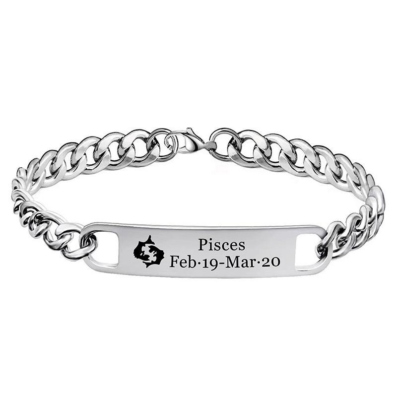 Bracciale Unisex In Acciaio Inossidabile NTRUXZP – Ovale Con Apertura Regolabile, Larghezza 6mm, Color Argento, Regalo Per Coppia