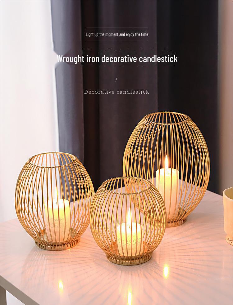 Portacandele in Ferro Stile Europeo - Eleganti Decorazioni per la Casa per Soggiorni, Qualità più Venduta in Stock