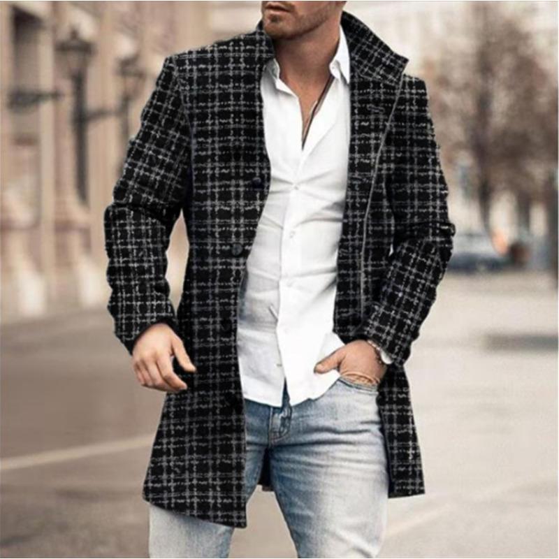 Nizi Men's Coat Medium and Long Woolen Coat
