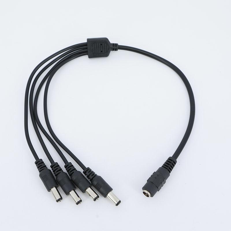 40cm Wire DC 12v 1 Female To 4 Way Male Plug DC Power Supply Cable Splitter Extend Adapter 5.5mmx 2.1mm Connector 12V-24V