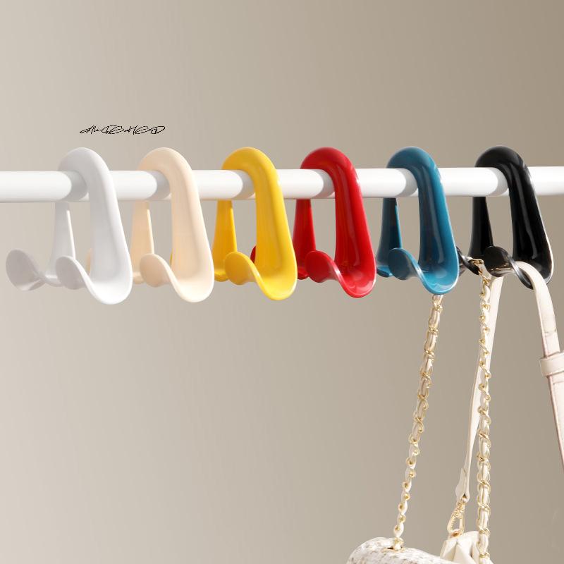 Double Hooks Bag Hanger Hook Space-Saving Storage Rack for Clothes Hats Scarves Handbags Wardrobe Backpack - 1/2/3 Pack Options