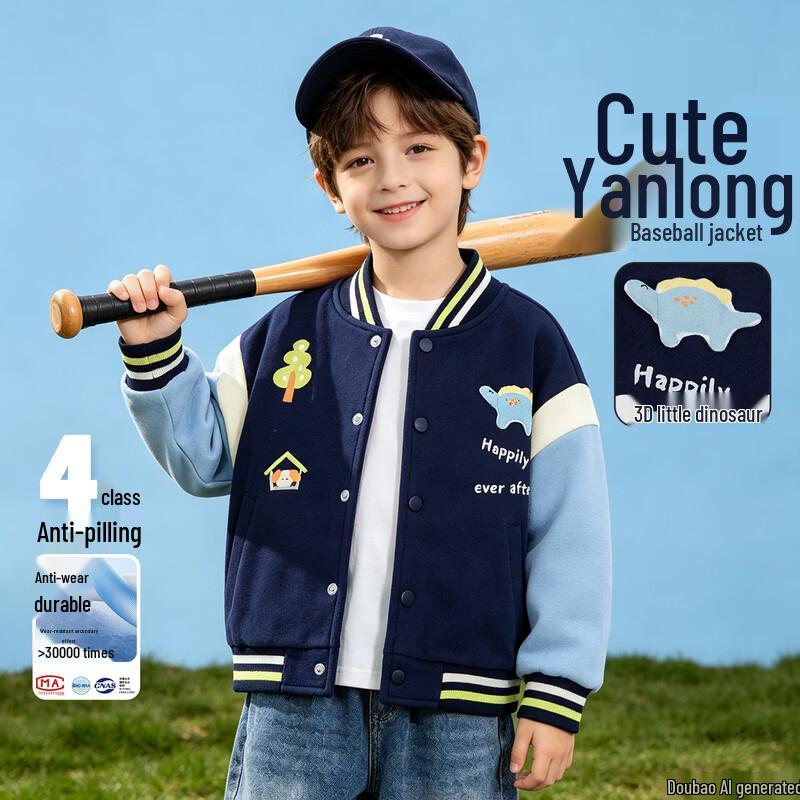 Beibeiyi Boys' Trendy Baseball Jacket