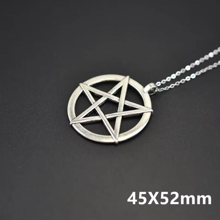 Goth Wicca Witch Pentacle Amulet Pentagram Pendant Women Necklaces Vintage Star Chain Collier For Men Kpop Gift Jewelry Making
