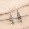 Natural Green Amethyst Gemstone 925 Solid Silver Jewelry Handmade Earrings 1.9" EE-165-15