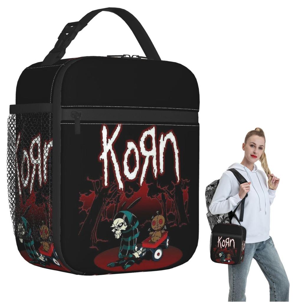 Korn Heavy Metal Band Album Tour 2024 Insulated Lunch Bag for Women Kids Portable Food Boxes Thermal Lunch Box Tote