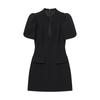 Women's New European and American Style Fashion Temperament Round Neck Bubble Sleeve Short Dress