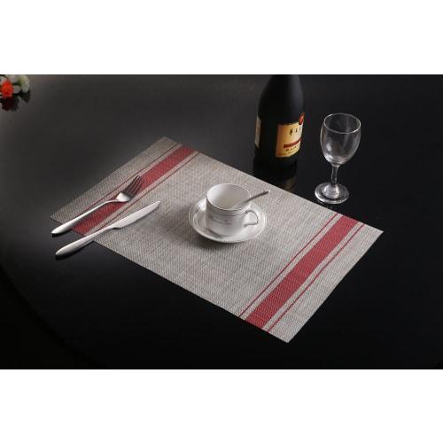 Miya Set of 4 Japanese-Style Placemats/Table Mats, Water-Repellent, Stain-Resistant, Washable, Easy to Clean, Non-Slip, Friction-Resistant, and Insula