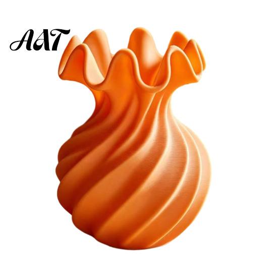 Elegante Schlafzimmer-Tischdekoration 3D-gedruckte spiralförmige Wellen-Vase, Minimalistischer Blumenhalter, Dekorative Vase für frische Blumen oder Trockenblumen,
