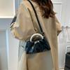 Pleated Fashion Pearl Handbag Spring New Versatile Texture Shoulder Crossbody Small Square Bag