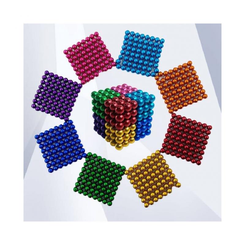 512-teiliges 5mm magnetisches Buck Ball Set mit N35 Neodym-Magneten zum kreativen Bauen, 3D-Puzzle & Stressabbau