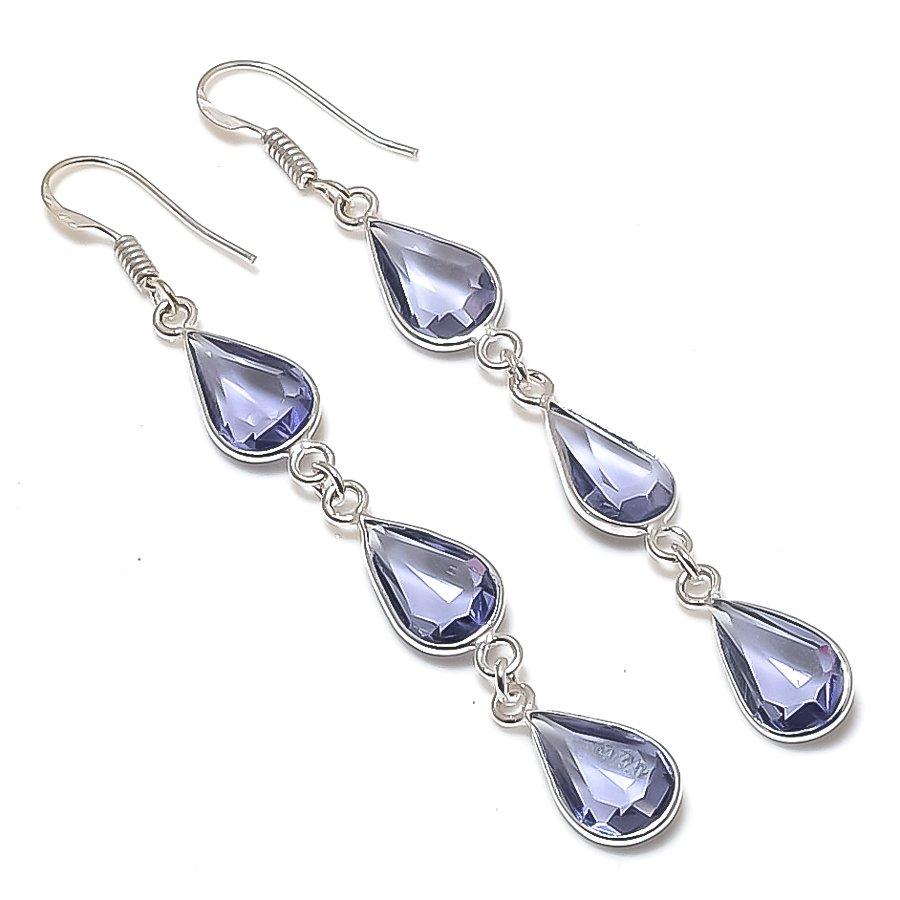 

Натуральний Аметист Дорогоцінний Камінь Срібло 925 проби Прикраса Сережка 2,99 AEE-11267