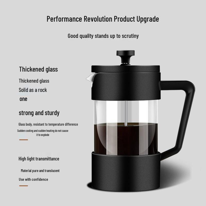 

High Borosilicate Glass French Press Coffee & Tea Maker with Seven-Handle Design 350ml
