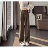 High-waisted Narrow Wide-leg Suit Pants for Women In Spring and Autumn Slimness Floor-length Straight Pants Hanging and Crisp Leisure Pants
