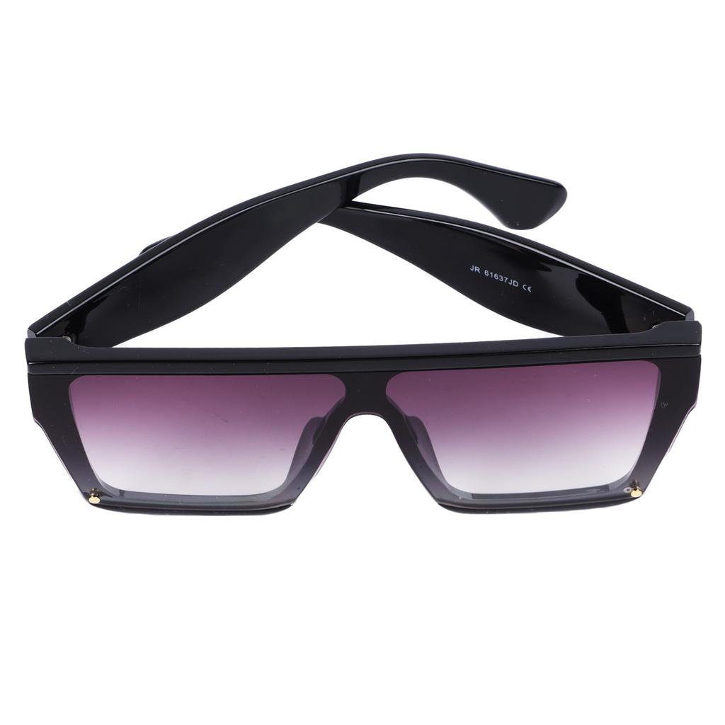 Square Oversized Sunglasses PC Black Frame Gradual Purple Gray Lens UV Protection Square Frame Sunglasses for Women