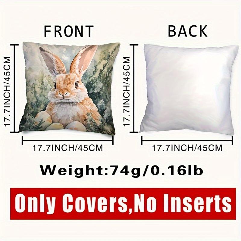 Cute Bunny Forest Woodland Animal Print Pillowcase Throw Cushion Cottagecore Decor Nursery Room Bathroom 40x40cm