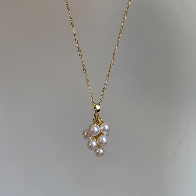 

Высококачественное ожерелье из искусственного жемчуга в виде виноградной лозы, нишевый дизайн, жемчужная цепочка на ключицу, ожерелье с темпераментом, ювелирные аксессуары, подарки