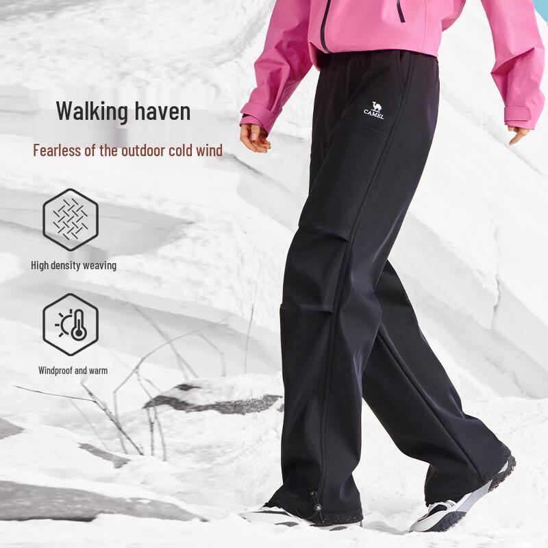 Camel Women's 2025 F/W Fleece-Lined Anti-Static Straight Cargo Pants