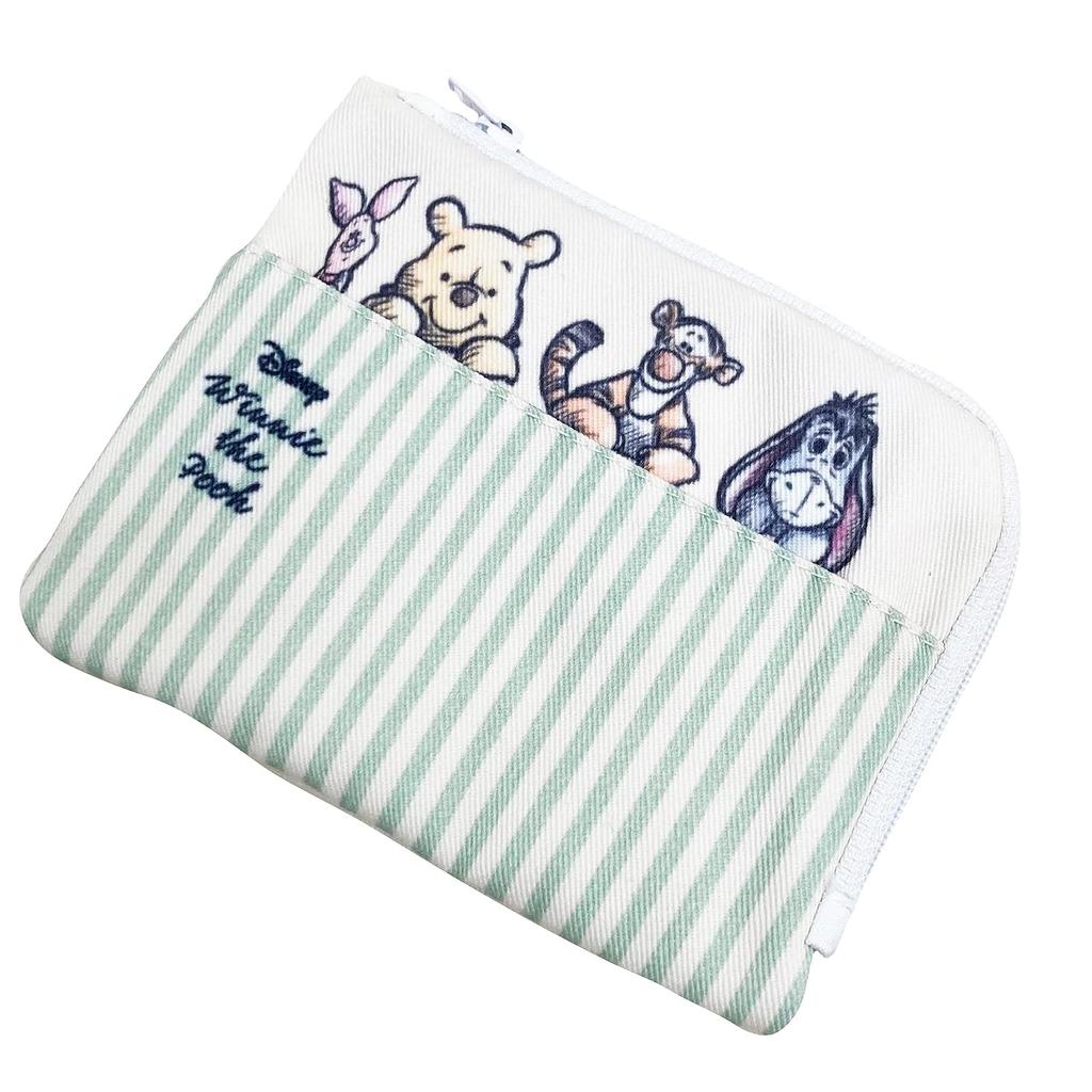 MORIPiLO Winnie Pooh Tissue Case Disney Goods Small Storage Plush Pouch Cute 12x10cm (green) Character Morishita Pillow