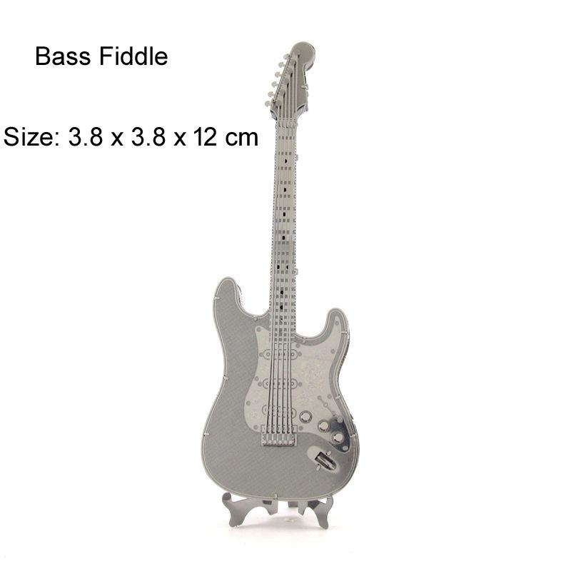 3D Metallinstrument Puzzle Set: Gitarre, Bass, Klavier, Schlagzeug, Cello - Perfektes Geburtstagsgeschenk