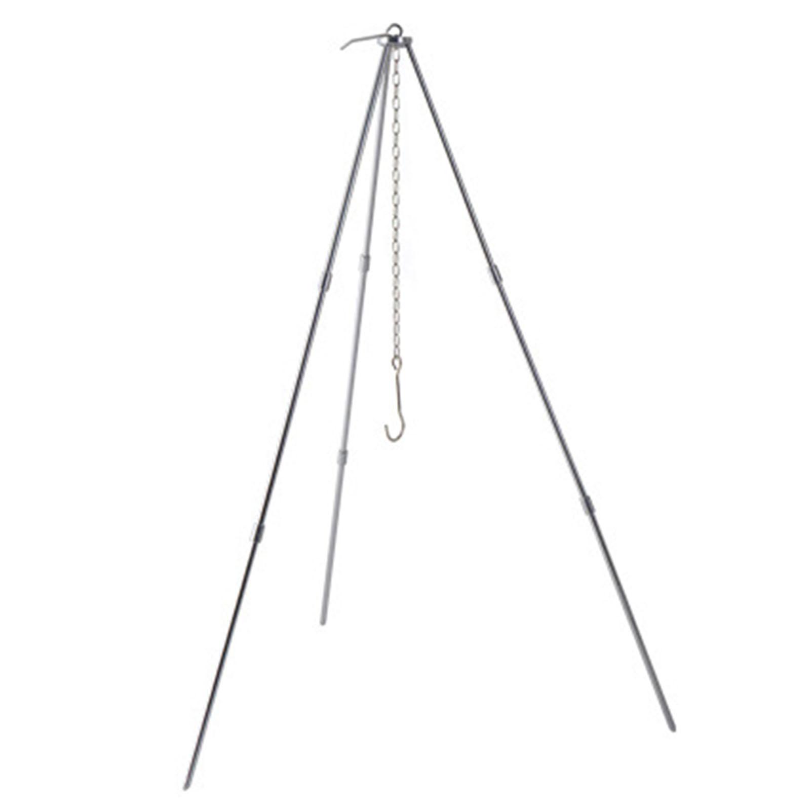 

Тренога для приготовления пищи Складная тренога для костра с цепью и сумкой для переноски Алюминиевый сплав для улицы